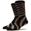 Spitfire Socks Bighead Flame Embroidered Swirl Tan/Black