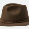 Brixton Hat Packable Adjustable Wesley Fedora Dark Earth