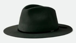 Brixton Hat Packable Wesley Fedora Adjustable Black/Black