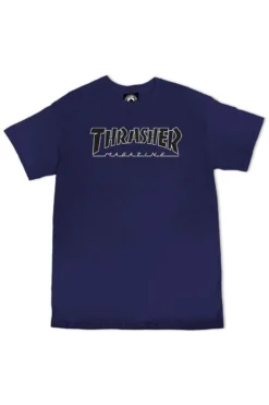 Thrasher Tee Outlined Navy Blue