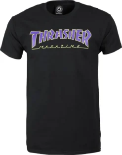 Thrasher Tee Outlined Black/Purple/Neon