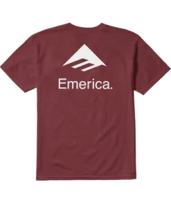 Emerica Tee Lockup Burgundy
