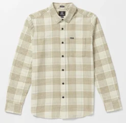 Volcom Shirt L/S Caden Plaid Flannel Dirty White