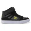 DC Youth Pure High Top Elastic Laces Velcro Black/Lime/Black