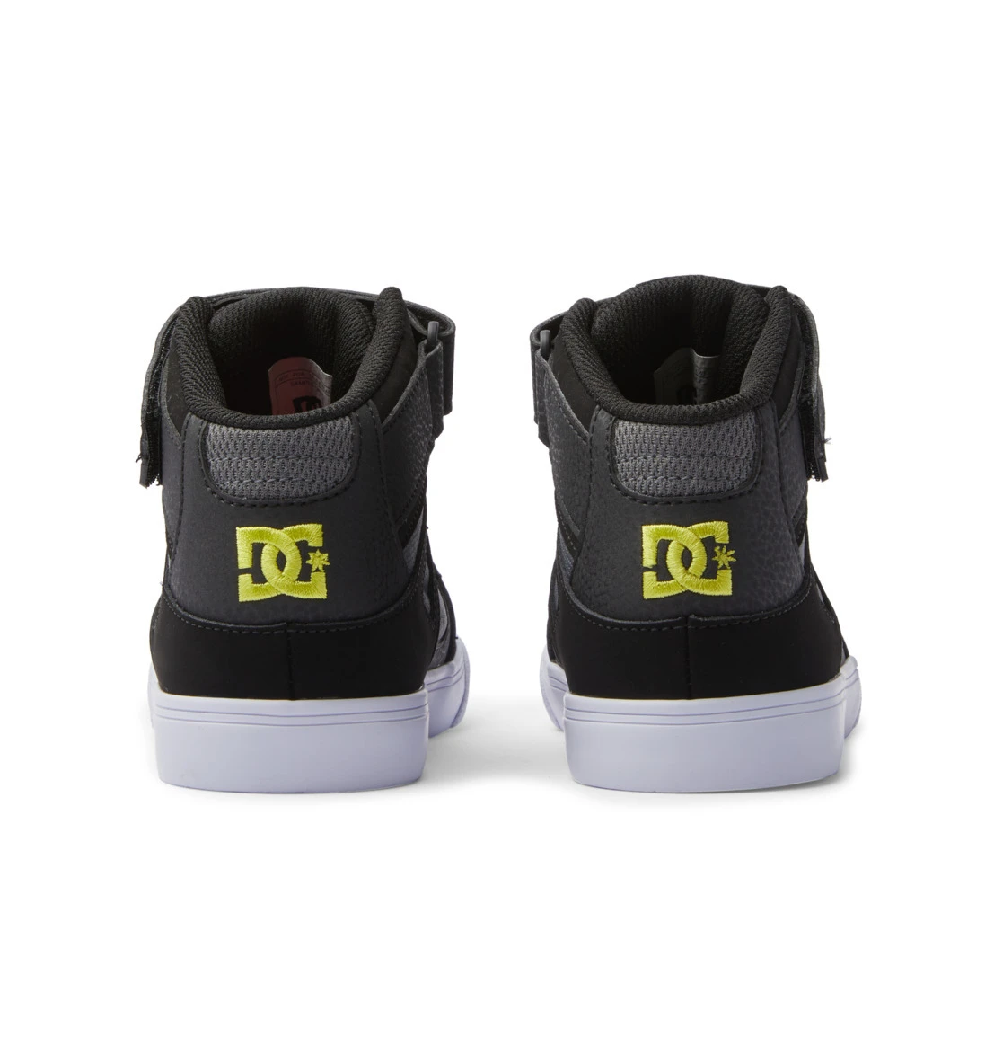 DC Youth Pure High Top Elastic Laces Velcro Black/Lime/Black 5 DC Youth Pure High Top Elastic Laces Velcro Black/Lime/Black - Image 5