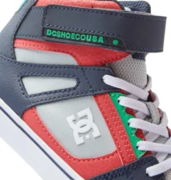 DC Youth Shoes Pure High Top Elastic Laces Velcro Heather Grey/Navy -Sports Fashion Clothing Store ADBS300324.HN0 5