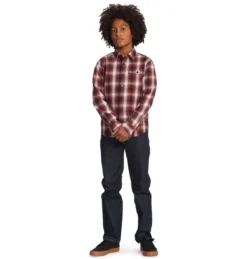 DC Youth Shirt L/S Marshal 2 Chili Pepper Plaid -Sports Fashion Clothing Store ADBWT03012.XWRK 2