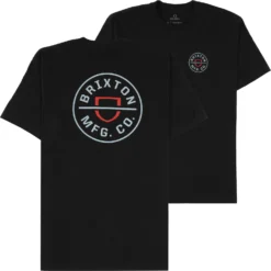 Brixton Tee Crest II Black/Red -Sports Fashion Clothing Store BRX.16616.BKRED 2