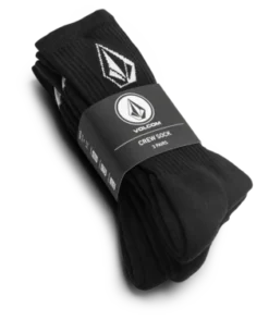 Volcom Socks Crew 3pk Full Stone Black US 9-12