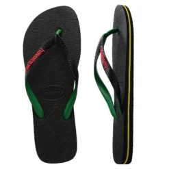 Havaianas Rubber Logo Black/Green US 9/10