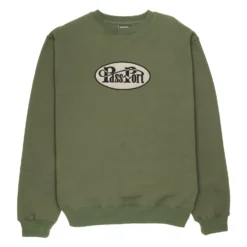Passport Jumper Whip Logo Crew Military Green