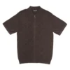 Passport Shirt Brasco SS Knit Zip Chocolate