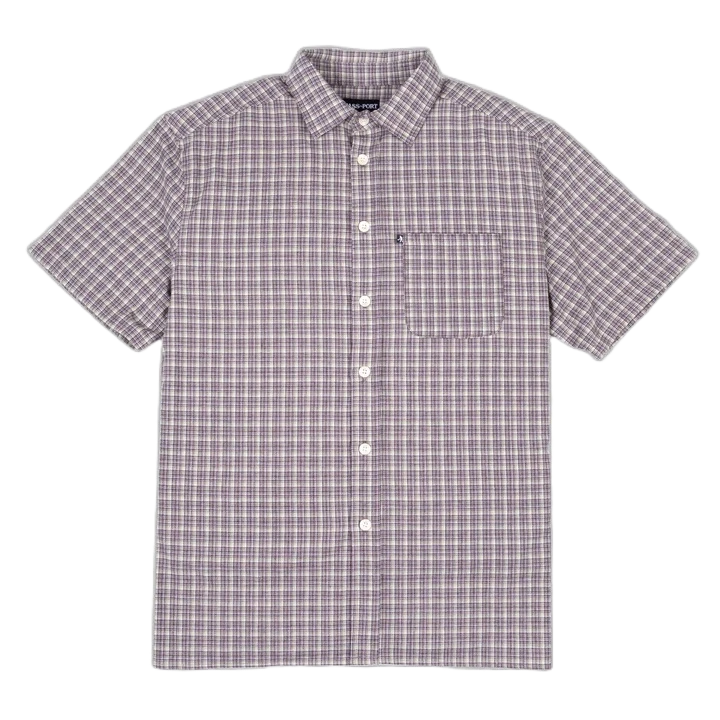 Passport Shirt Workers Check SS Chocolate Mint 1 Passport Shirt Workers Check SS Chocolate Mint