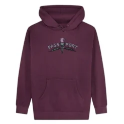 Passport Jumper Thistle Embroidery Pullover Hood Berry