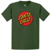 Santa Cruz Youth Tee Classic Dot Front Olive Green