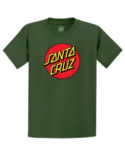 Santa Cruz Youth Tee Classic Dot Front Olive Green