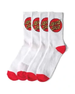 Santa Cruz Youth Socks Classic Dot 4pk White US 2-8