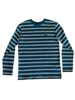 Santa Cruz Youth Tee L/S Screaming Hand Dark Cedar Stripe