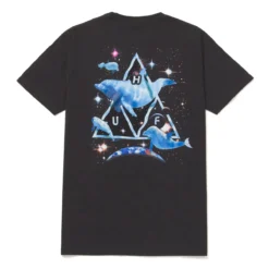 Huf Tee Space Dolphins Washed Black