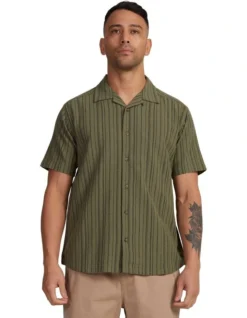 RVCA Shirt Beat Stripe Agave