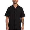 RVCA Shirt SS Black Grounds Washed Black