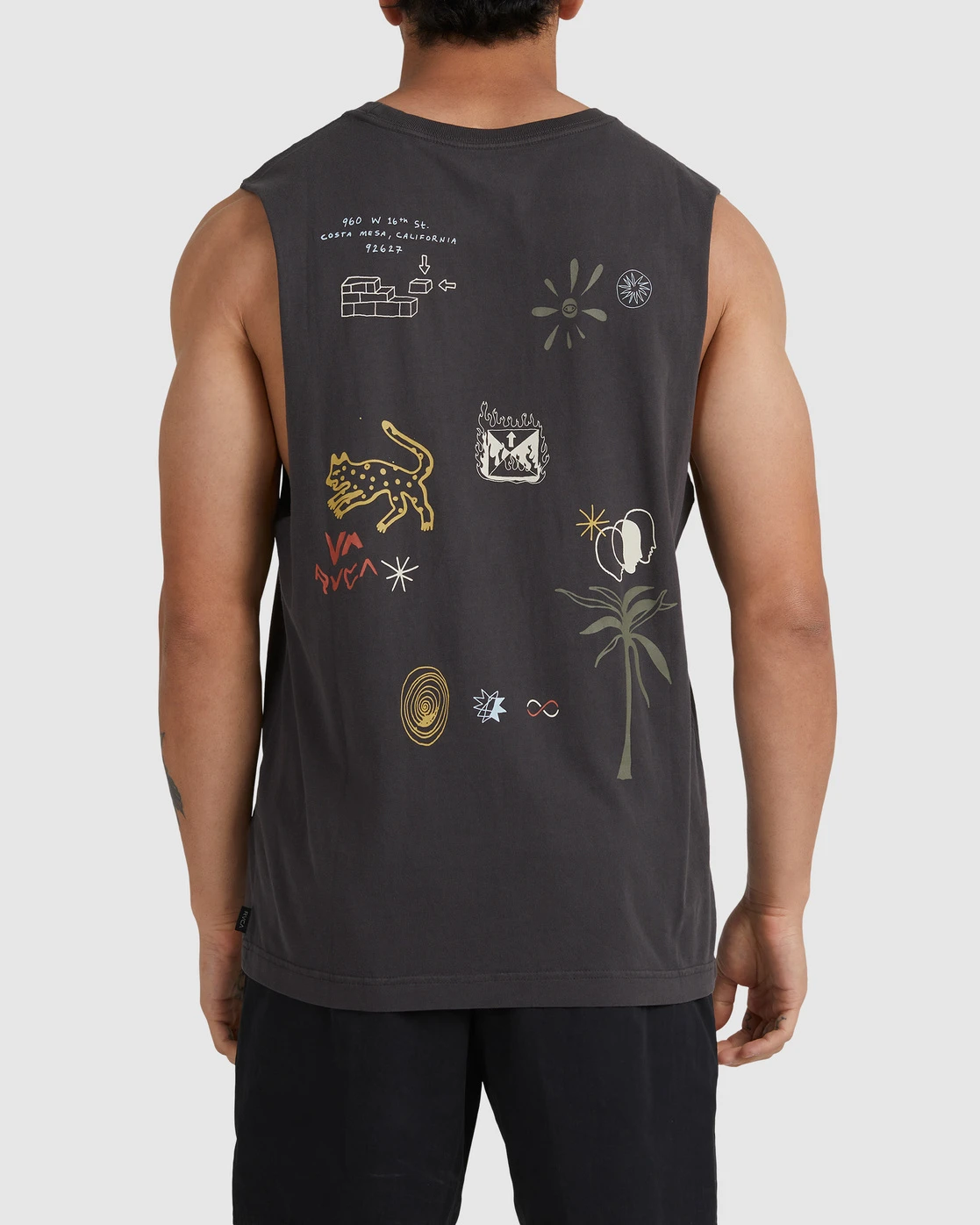 RVCA Muscle Petroglyph Washed Black 2 RVCA Muscle Petroglyph Washed Black - Image 2