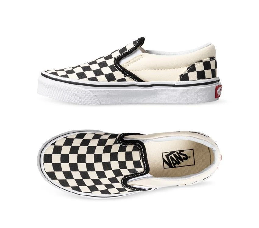 Vans Youth Classic Slip-On Checkerboard Black/White 2 Vans Youth Classic Slip-On Checkerboard Black/White - Image 2