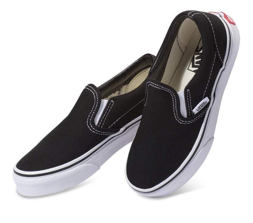 Vans Youth Classic Slip-On Black/White 2 Vans Youth Classic Slip-On Black/White - Image 2