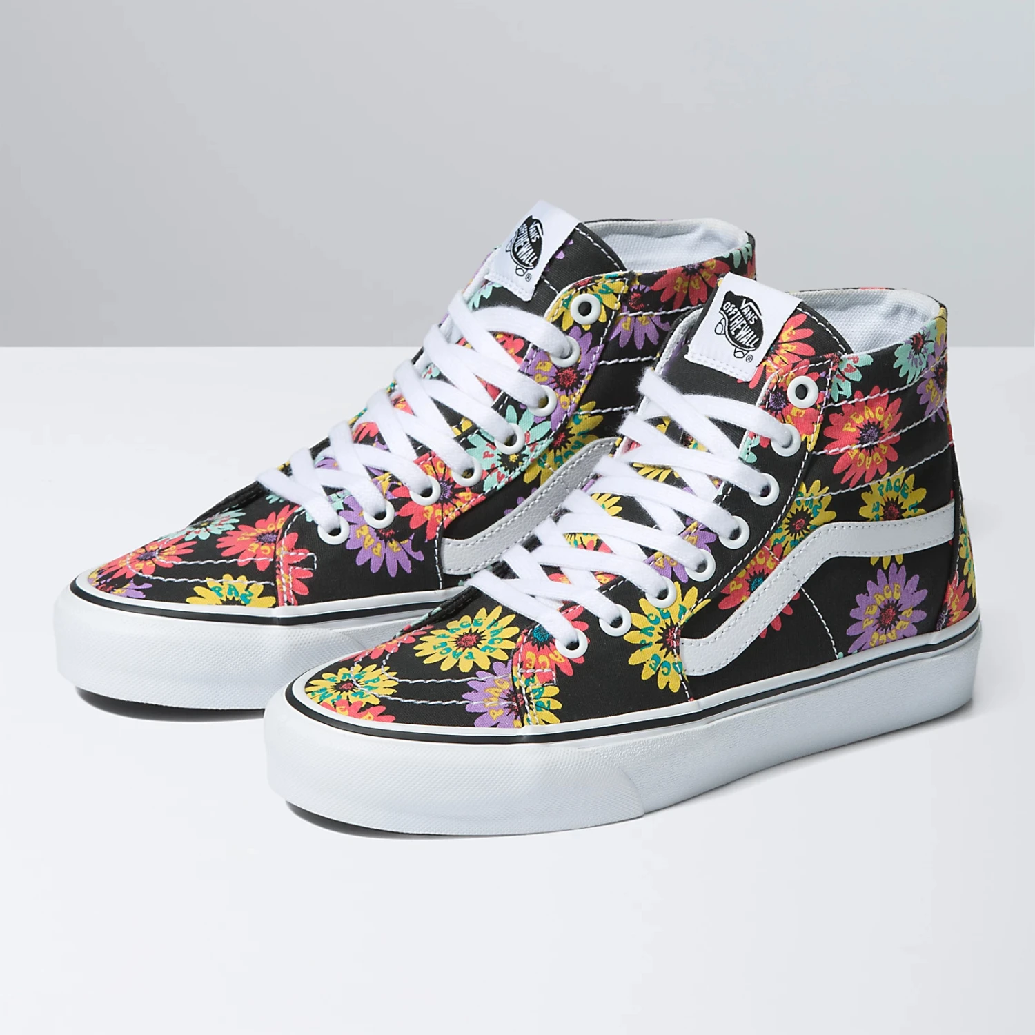 Vans Sk8 Hi UV Colour Changing Tapered Peace Floral 2 Vans Sk8 Hi UV Colour Changing Tapered Peace Floral - Image 2