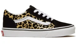 Vans Youth Old Skool Flocked Leopard Black/White