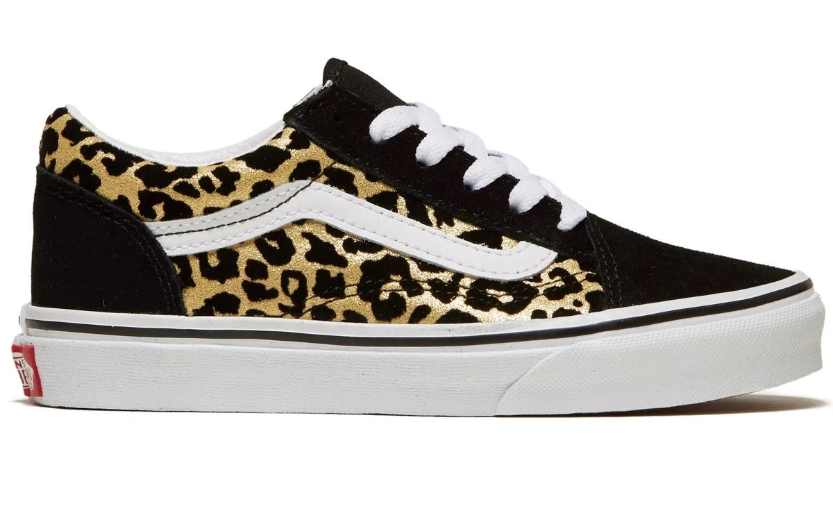Vans Youth Old Skool Flocked Leopard Black/White 1 Vans Youth Old Skool Flocked Leopard Black/White