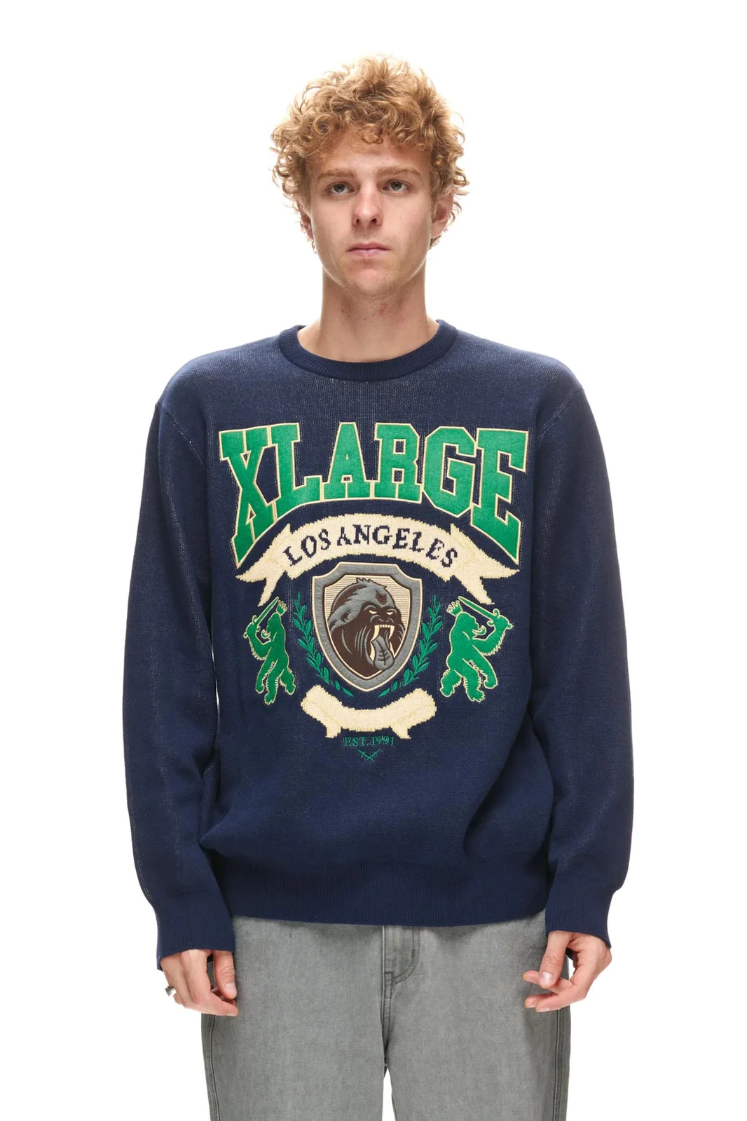 XLARGE Jumper Emblem Logo Sweater Navy 3 XLARGE Jumper Emblem Logo Sweater Navy - Image 3