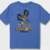 Volcom Youth Tee Skeleton Flip Marina Blue