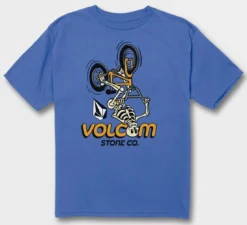 Volcom Youth Tee Skeleton Flip Marina Blue