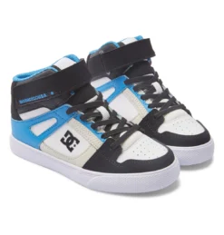 DC Youth Pure High Top Elastic Laces Velcro Black/Blue/Black