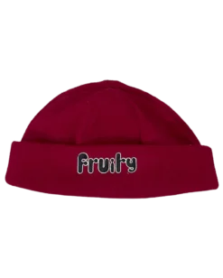 Fruity Beanie Polar Fleece Logo Maroon