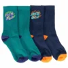 Santa Cruz Youth Socks Inferno Stack 2pk Navy/Green US 2-8