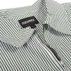 Theories X Ace Zip Work Shirt Stamp Dark Green White Stripe -Sports Fashion Clothing Store thetee.1.ws .toa .01 2
