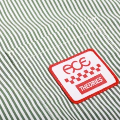 Theories X Ace Zip Work Shirt Stamp Dark Green White Stripe -Sports Fashion Clothing Store thetee.1.ws .toa .01 3