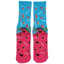 Toy Machine Socks 80s Monster Crew Sock Aqua Pink