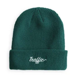 Traffic Beanie Embroidered Script Spruce