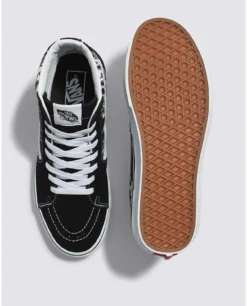 Vans Sk8 Hi Classic Flame Skull Black/True White -Sports Fashion Clothing Store vn007nsbmw.blk 2