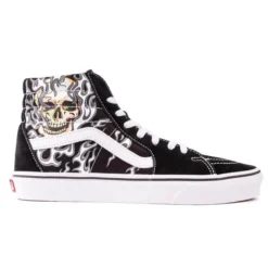 Vans Sk8 Hi Classic Flame Skull Black/True White
